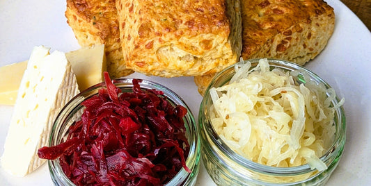 Cheddar Cheese Scones with Krauts - Zingy Snacks!