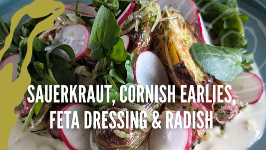 Warm Potato, Radish & Sauerkraut Salad with Feta Dressing | Easy Spring Recipe