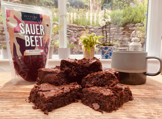 Baking with pickles - brownies with fermented beetroot